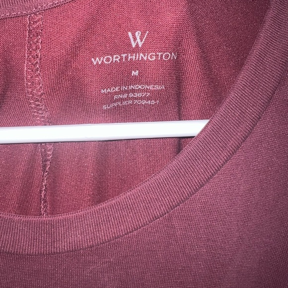 Worthington Maroon Berry Wrap Twist Dress - Picture 5 of 5